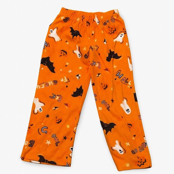 Kids Large Hyde And Eek Ghost Pumpkin Halloween Orange Fleece Pajama Pants Sleep - Picture 2 of 2